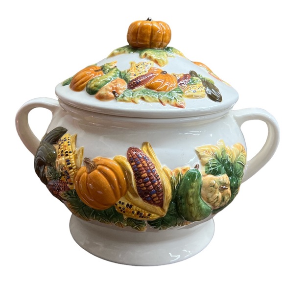 Vintage JC Penney Home Collection Soup Tureen Thanksgiving Fall Autumn - Picture 2 of 9